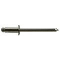 Midwest Fastener Blind Rivet, Dome Head, 5/32 in Dia., 1/4 in L, 18-8 Stainless Steel Body, 50 PK 53959